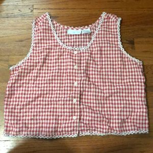 90’s Gingham Floral Crop Top